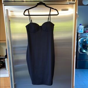 NWT Express Black Bodycon Midi Dress Spaghetti Strap